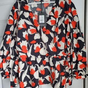 Wrap Blouse with Peplum